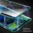 thumbnail image 2 of Double-Sided Tempered Glass Fully Protective Phone Case for iPhone 15 Plus, The Metal Frame Magnetically Closes The Back Cover. HD Clear Shell-Green, 2 of 7