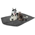 thumbnail image 1 of PetAmi Fluffy Waterproof Dog Blanket For Medium Large Dogs, Soft Warm Pet Sherpa Throw Pee Proof Couch Cover, Reversible Cat Bed Blanket Sofa Protector, Plush Washable Pad (Gray, 29x40), 1 of 7