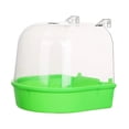 thumbnail image 3 of Caja de baño para pájaros de 5.12 pulgadas, comedero versátil, jaula de juegos, accesorio para baño de loros Verde, 3 of 8