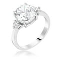 thumbnail image 1 of Precious Stars Silvertone Round-Cut Cubic Zirconia 3-Stone Engagement Ring, 1 of 2