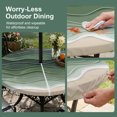 thumbnail image 5 of Round Outdoor Tablecloth with Umbrella Hole and Zipper, Sage Green Waves Tablecloth with Elastic Waterproof, Rustic Abstract Ombre Stripes Art Patio Table Covers for 45" - 54" Picnic Pool Tables, 5 of 9