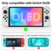 Dockable Hard PC Protective Case for Nintendo Switch OLED Model (2021).  with Comfortable TPU Joy-Con Grip Covers and 6 Thumb Stick Caps. Offers 360° Protection, Shock Absorption
