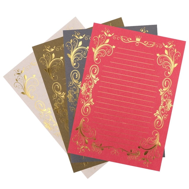 LEEYNEER 4 Sets Letter Writing Stationery Expressing Emotions Assorted Color Premium Paper