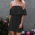 thumbnail image 4 of Vestido sin espalda con hombros descubiertos, vestido con parte superior de tubo y cintura elástica con hombros descubiertos, vestido con hombros descubiertos de primera calidad, 4 of 8