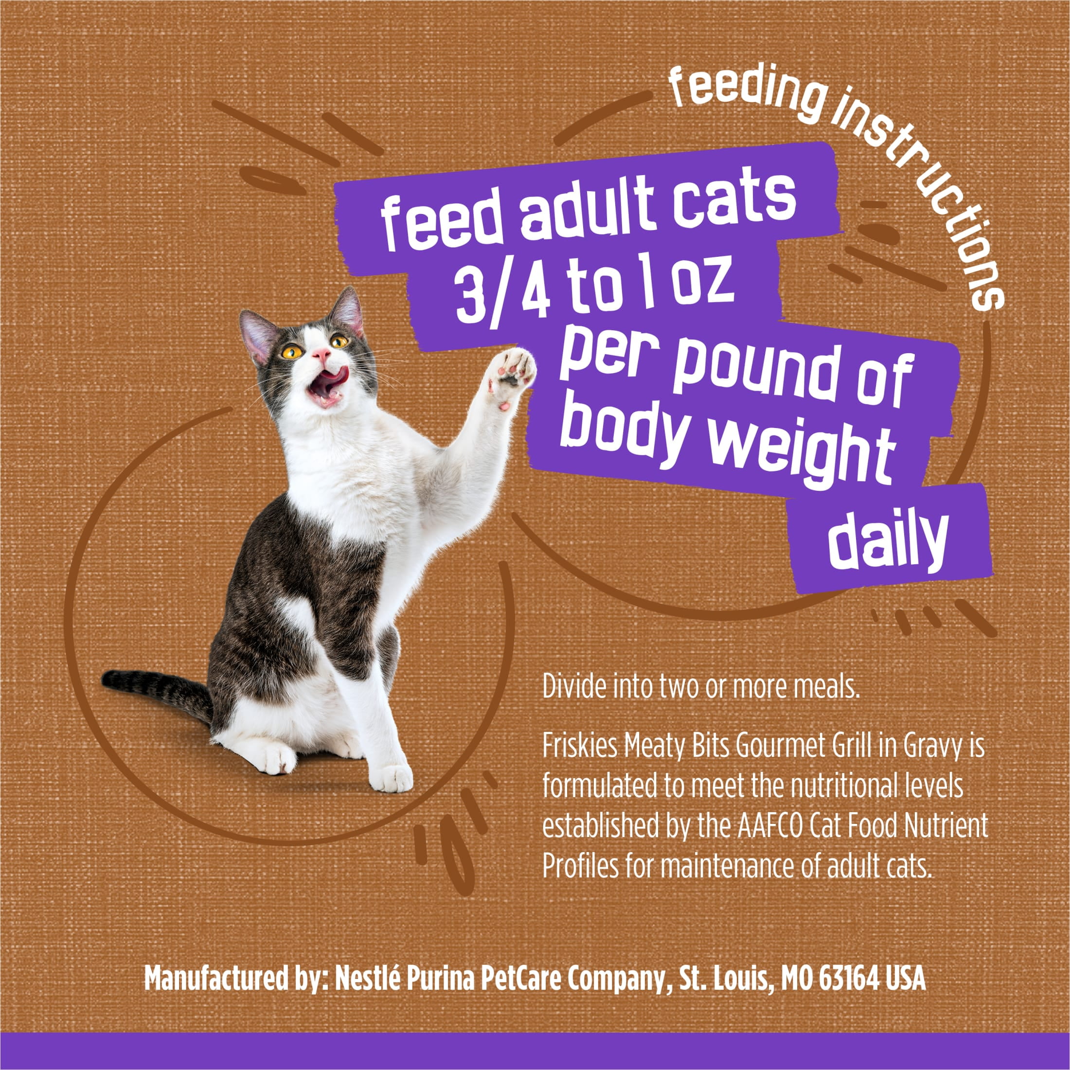Purina Friskies, Meaty Bits Gourmet Grill in Gravy, Wet Cat Food, 5.5 oz Can