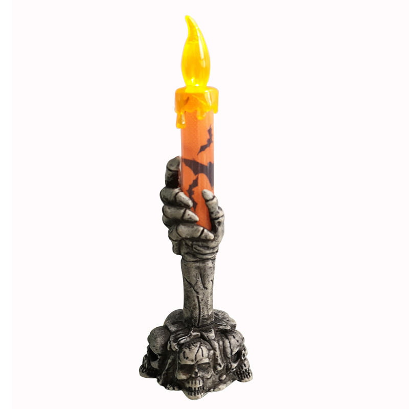 Ghost Candle Light Battery Operated Halloween Party Decor LED Electronic Lamp Bu 