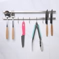thumbnail image 3 of Stainless Steel Knife Holder, Double Bar Knife Storage Rack, Sturdy With Hooks Kitchen For Home, 3 of 8