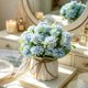thumbnail image 1 of Artificial Flower With Small Ceramic Vase Fake Silk Variety Flower Balls Flowers Decoration Table Appropriate Home Party Office Wedding, 1 of 6