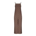 thumbnail image 5 of Women Casual Loose Jumpsuit Printed Pockets Sleeveless Back Strap Jumpsuit Coffee XXL, 5 of 5