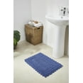 thumbnail image 3 of Better Trends 2 Piece Bathroom Rugs Set 100% Cotton, Soft Tufted Bath Mat, Water Absorbent & Reversible Bath Rug (Blue) Lilly Crochet Collection, 3 of 7