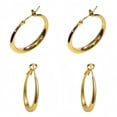 thumbnail image 2 of Thick Gold Plated Chunky Earrings Steling Silver Post Hoops Earrings For Women Tube Hoops Earrings Hypoallergenic Lightweight Huggie Hoop Large Earrings 3cm 2Pcs, 2 of 8