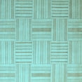 thumbnail image 1 of Ahgly Company Indoor Square Checkered Light Blue Modern Area Rugs, 3' Square, 1 of 4