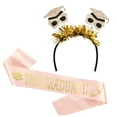 thumbnail image 2 of WHEANG Graduation Headband and Shoulder Straps for Congrats Grad Party Supplies Bachelor Cap Headband with Doctoral Hat Sash Satin Tassels Tiaras D Summer Sales Under $2, 2 of 2