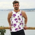 thumbnail image 6 of Gukieu Orchids Flowers Print Men's Quick Dry Fitness Vest, Round Neck Sleeveless Fitness Bodybuilding Top-Large, 6 of 7