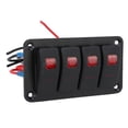 thumbnail image 4 of Panel de interruptor de Automóvil, anti corrosio DC12V 24V 4 Panel de Interruptor de Balancín de Pandillas 20a 10a Iluminación Roja Con Pegatina para Bote, 4 of 7