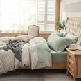 thumbnail image 6 of PURE ERA 100% Cotton Jersey Knit 4pc Bed Sheet Set Ultra Soft Breathable, Solid Sage Green King Size, 6 of 10