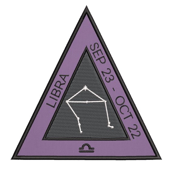 Libra Horoscope 4 Inch Iron Or Sew On Embroidered Fabric Badge Patch Astrology, Zodiac Iconic Series