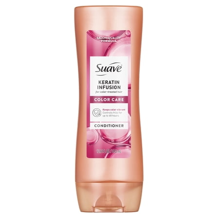 Suave Keratin Infusion Conditioner For Color Treated Hair, 48HR Frizz Control, 12.6 FL OZ