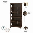 thumbnail image 4 of Bush Furniture Key West Tall 5 Shelf Bookcase, Bing Cherry, 4 of 6