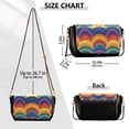 thumbnail image 3 of Leather Clamshell Crossbody Bag 10.4x5.5x3.7Inch Women's Crossbody Handbags Shoulder Purse Bank Card Bag Cash Bag Key Bag Pretty Rainbow, 3 of 7