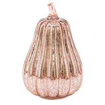 Starry Night Glass Pumpkins - Illuminated LED Fall Decor with Auto Timer - Sparkling Halloween & Thanksgiving Centerpiece for Bedroom, Mantel, or Entryway