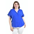 thumbnail image 4 of Blusa casual manga corta Roman Fashion /Tallas Extras, 5112 (Azul rey) azul 38, 4 of 6