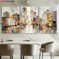 thumbnail image 4 of 3pcs, Decorative Painting, 2D Flat Frameless Canvas Artwork Cityscape Triptych Oil Paintings Modern Abstract Skyline Wall Texture Landscape Bohemian Contemporary Art for Home Living Room Bedroom, 2D, 4 of 4