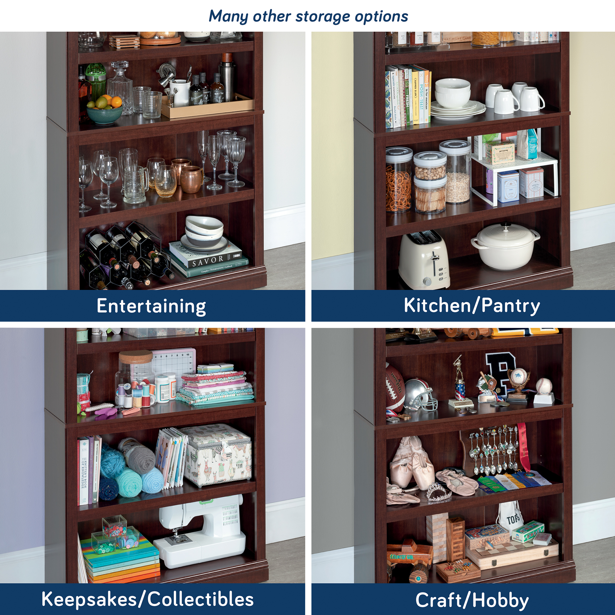 Sauder Select 5-Shelf Bookcase, Cherry photo 4
