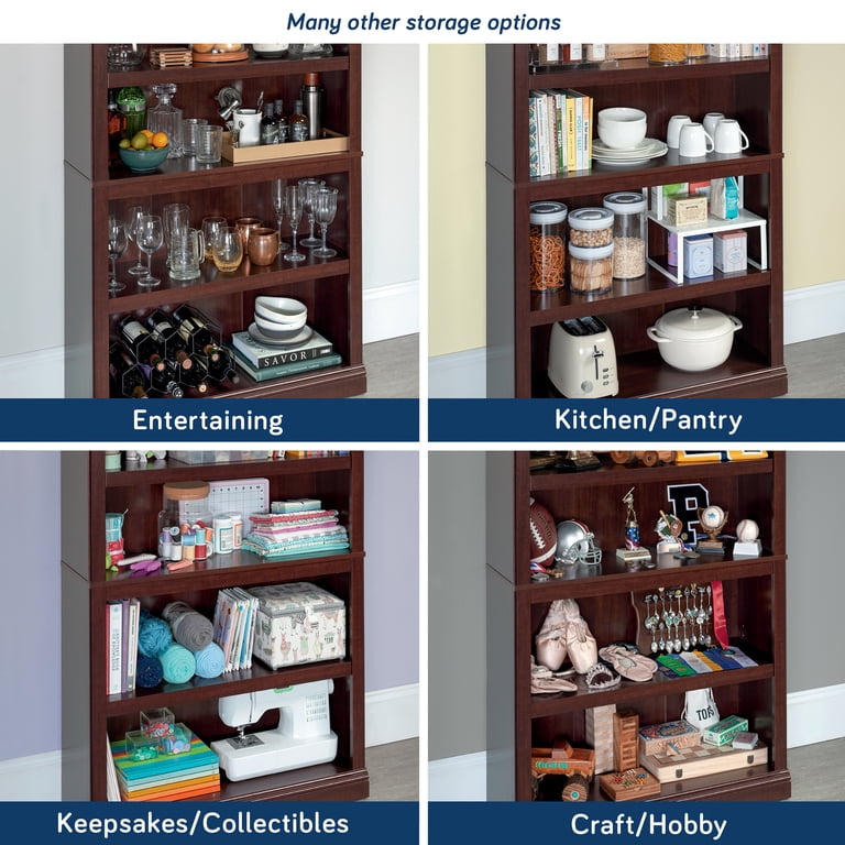 Sauder Select Cherry Finish 5-Shelf Wooden Bookcase Furniture with