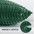 thumbnail image 4 of Sanmadrola Throw Pillow Covers 18x18 inch Set of 2 Corduroy Decorative Pillow Cases Couch Pillows Soft Boho Striped Cushion Cases Set for Sofa Living Room Couch Bedroom Car, Dark Green, 4 of 6