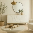 thumbnail image 6 of DecMode 68" x 32" White Wooden Geometric 3 Door and 1 Interior Drawer Sideboard, 1-Piece, 6 of 23