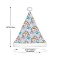 thumbnail image 3 of KLL Christmas Hats for Adults Plush Unicorn DoingYoga Print Santa Hat Xmas Fluffy Santa Claus Hat for Women Men, 3 of 6