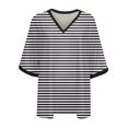 thumbnail image 3 of Fiudx Ofertas Del Día Camiseta de Manga Corta con Cuello En V y Estampado Cómoda Informal para Mujer a La Moda, 3 of 3