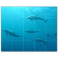 thumbnail image 1 of Picture-Tiles.com: Dolphin Ceramic Tile Wall Mural WAL500531-54XL. 60"W x 48"H using (20) 12" x 12" Ceramic Tiles-Satin Finish, 1 of 3