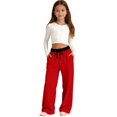 thumbnail image 6 of Grblisyd Girls Oversized Wide Leg Sweatpants Kids Baggy Trousers Drawstring Waist Straight Leg Track Pants, 6 of 6