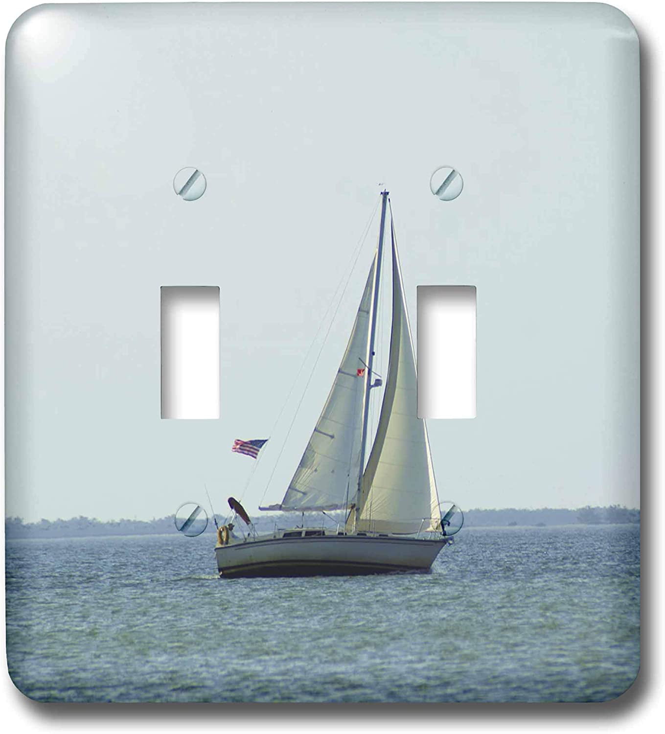 3dRose lsp_22277_2 Serene Sailboat On Beautiful Ocean Double Toggle Switch 