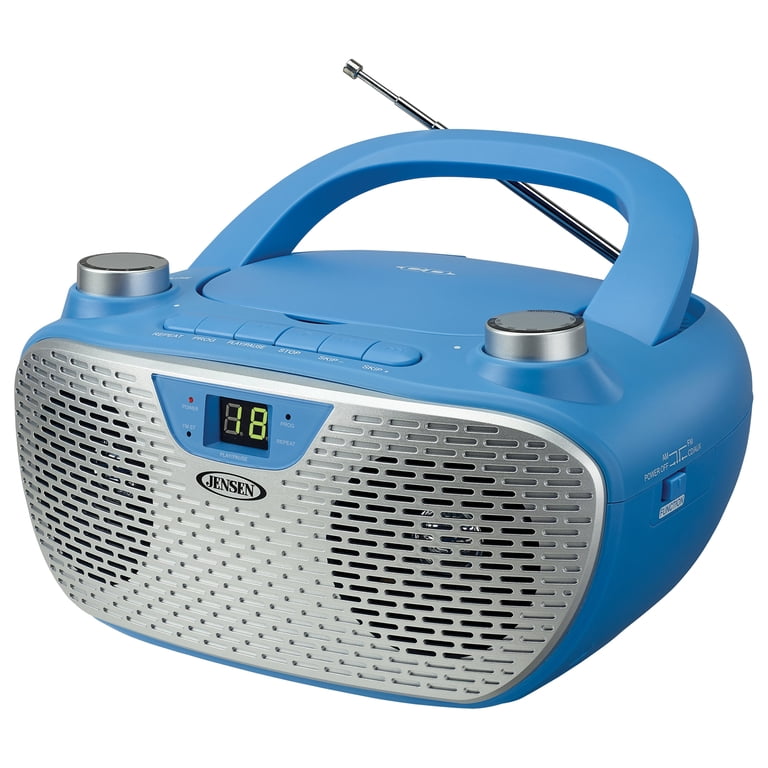 Jensen Bluetooth MP3 Boombox, Blue, CD-485-BL - Walmart.com