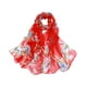thumbnail image 1 of Qarigey Bufanda de tela con flores, accesorio de verano y transpirable para regalos elegantes y a la moda Accesorios de disfraces rojo, 1 of 6
