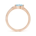 thumbnail image 2 of ANGARA Natural Aquamarine and Diamond Bypass Ring with Leaf Motif in 14K Rose Gold for Women (Size-8x6mm) | March Birthstone, Birthday, Anniversary, Jewelry Gift for Women | Natural Aquamarine Ring, 2 of 9