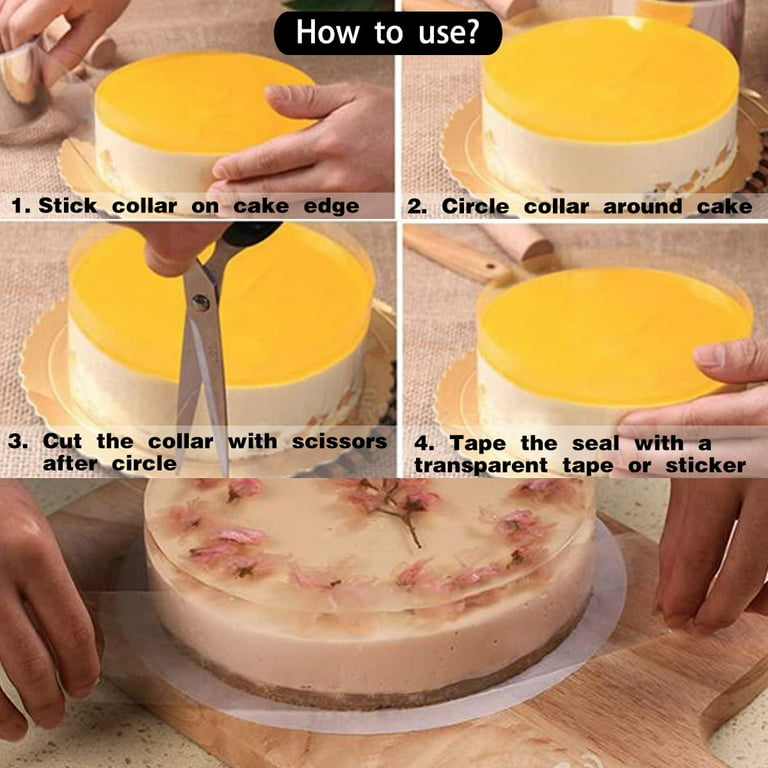 YQL Cake Collar 6 Inch,Acetate Cake Collar Roll DIY Acetate  Sheet Baking Transparent Mousse Cake Sheets Surrounding Edge Clear Cake  Strips for Baking Decorate Shaker Cards Making(6x394Inch): Home & Kitchen