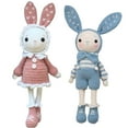 thumbnail image 1 of veasfak Handmade Beginner Crochet , A Pair of Rabbit Crocheting Crafts Hand Made Kids Blue and Pink, 1 of 8