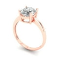 thumbnail image 2 of Clara Pucci 14K Rose Gold 2ct WhiteSapphire Solitaire Ring for Women, 2 of 7