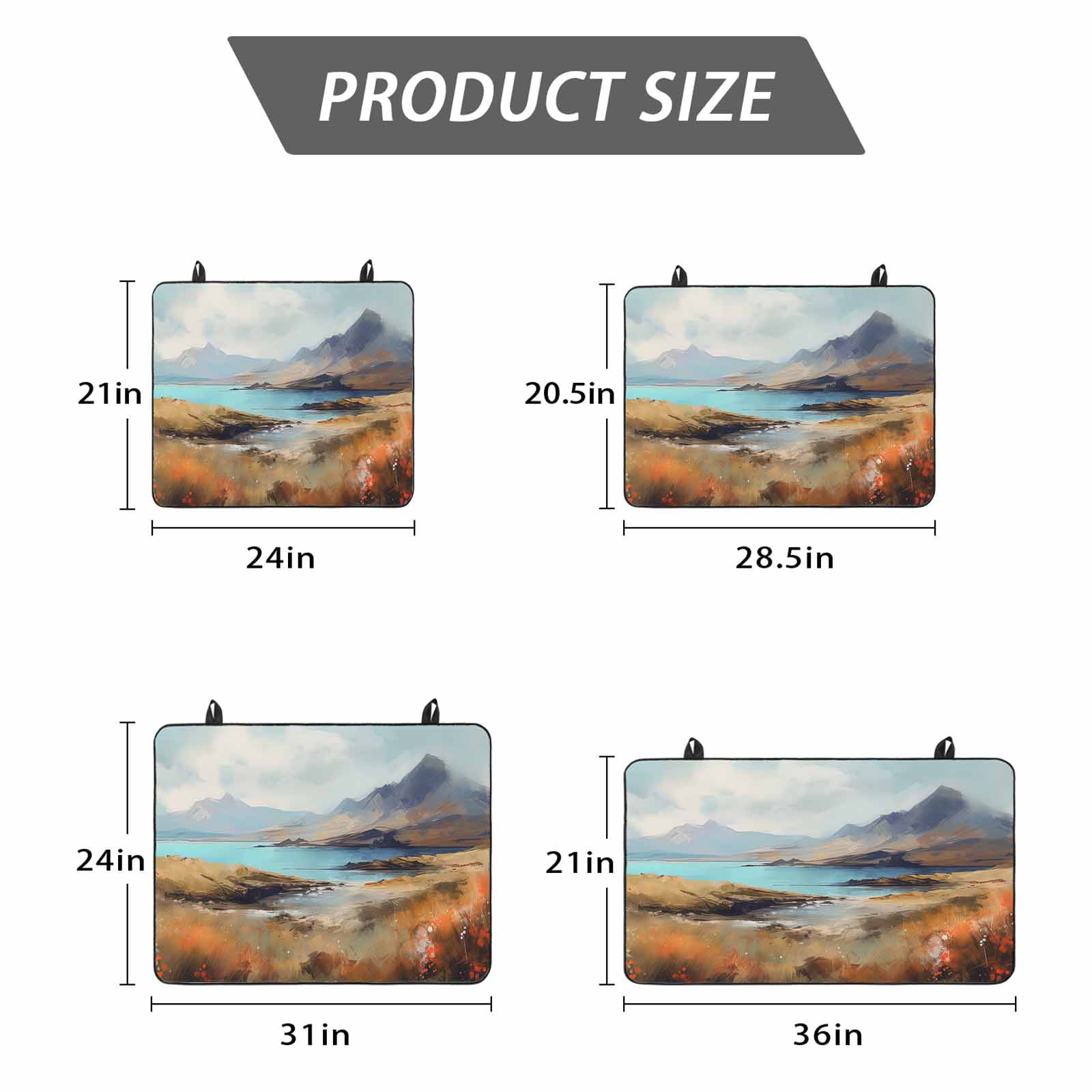 Mountain Stove Top Cover for Electric Stove, Heat-proof & Non Slip Glass Top Stove Cover Protector, Modern Landscape Oil Painting Abstract Art Kitchen Flat Cooktop Rubber Mat 24x21 Inches