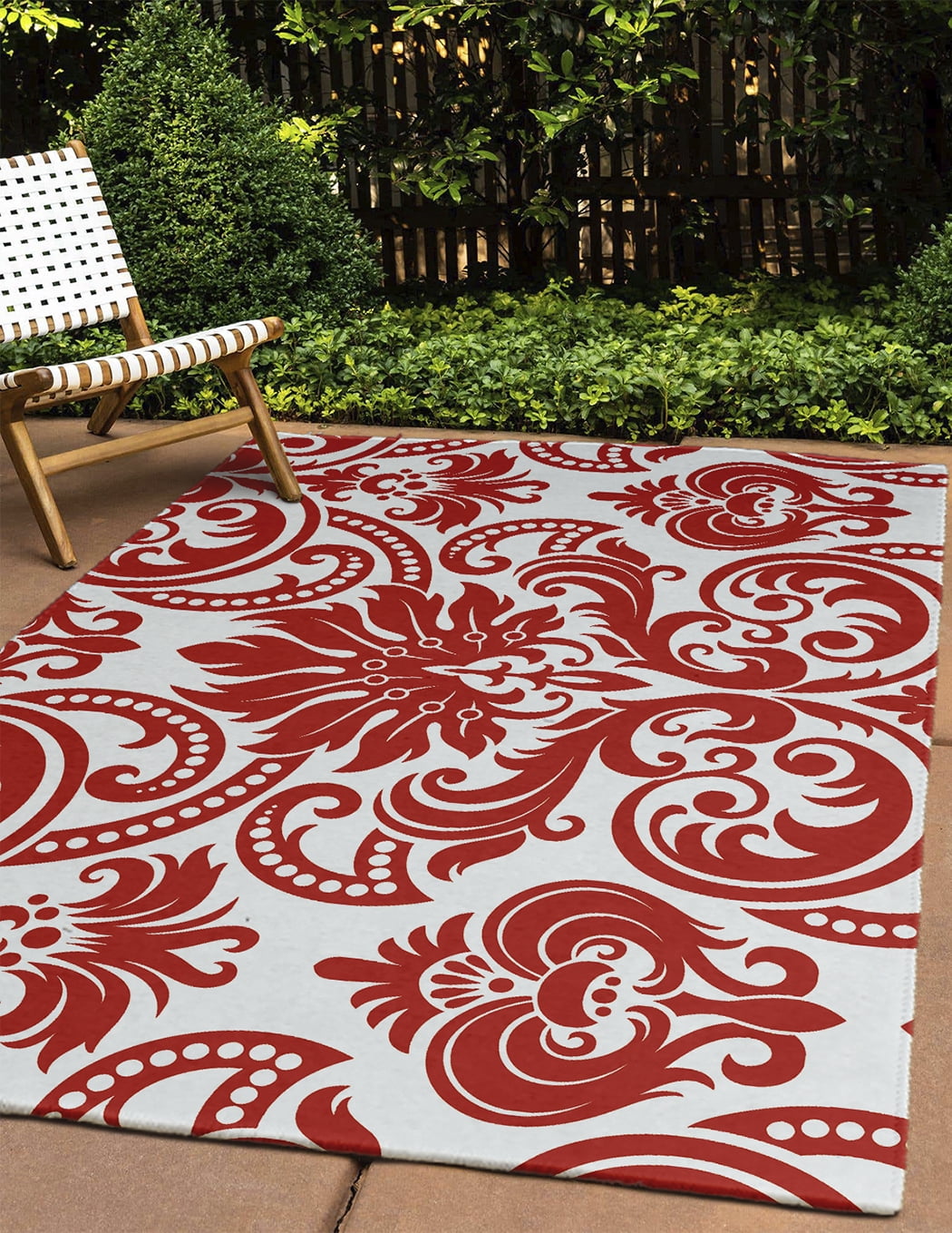 4' x 6' Simply Daisy Alexys French Country Chenille Area Rug, Orange-Red