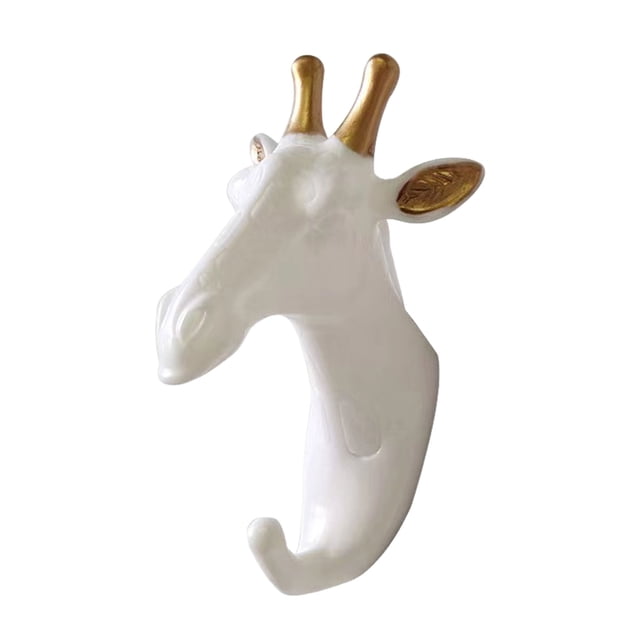 Advancent Decoración de pared con cabeza de Animal, gancho para llaves de ciervo único y moderno, artículo de almacenamiento, colgador de Almacenamiento y organización del hogar Venado de cuello largo