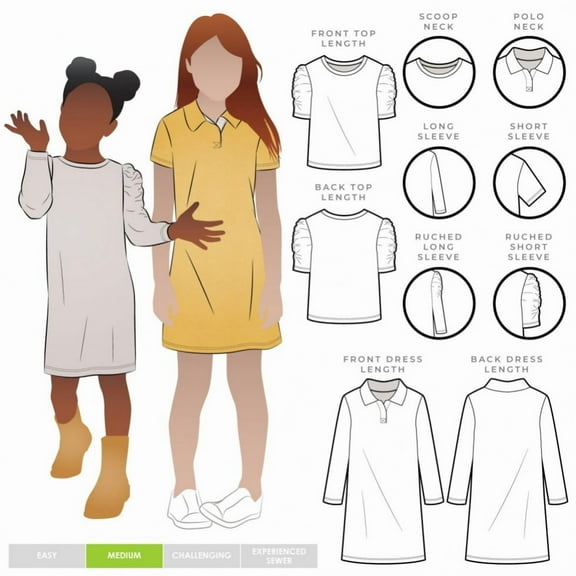 Style Arc Sewing Pattern Kids Issy Top & Dress Kids