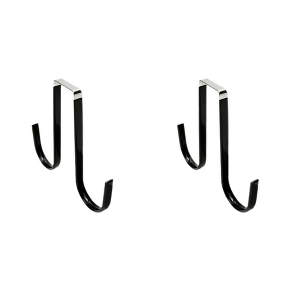 Miommo Over The Door Wreath Hanger 2 Pack, 5 Inch Double Sided Metal Hook, Rustproof Christmas Front Door Hanger for Coats Towels Bags