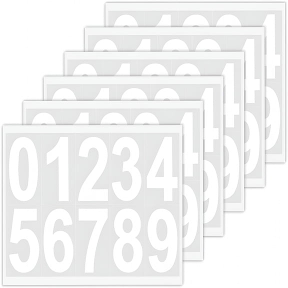 CCOCC 3 Inch Reflective Mailbox Numbers for Outside,White Vinyl Number Stickers 0-9(6 Sets),Pre-Cut for Easy Alignment,Strong Self-Adhesive&Waterproof Outdoor House Numbers for Mailbox
