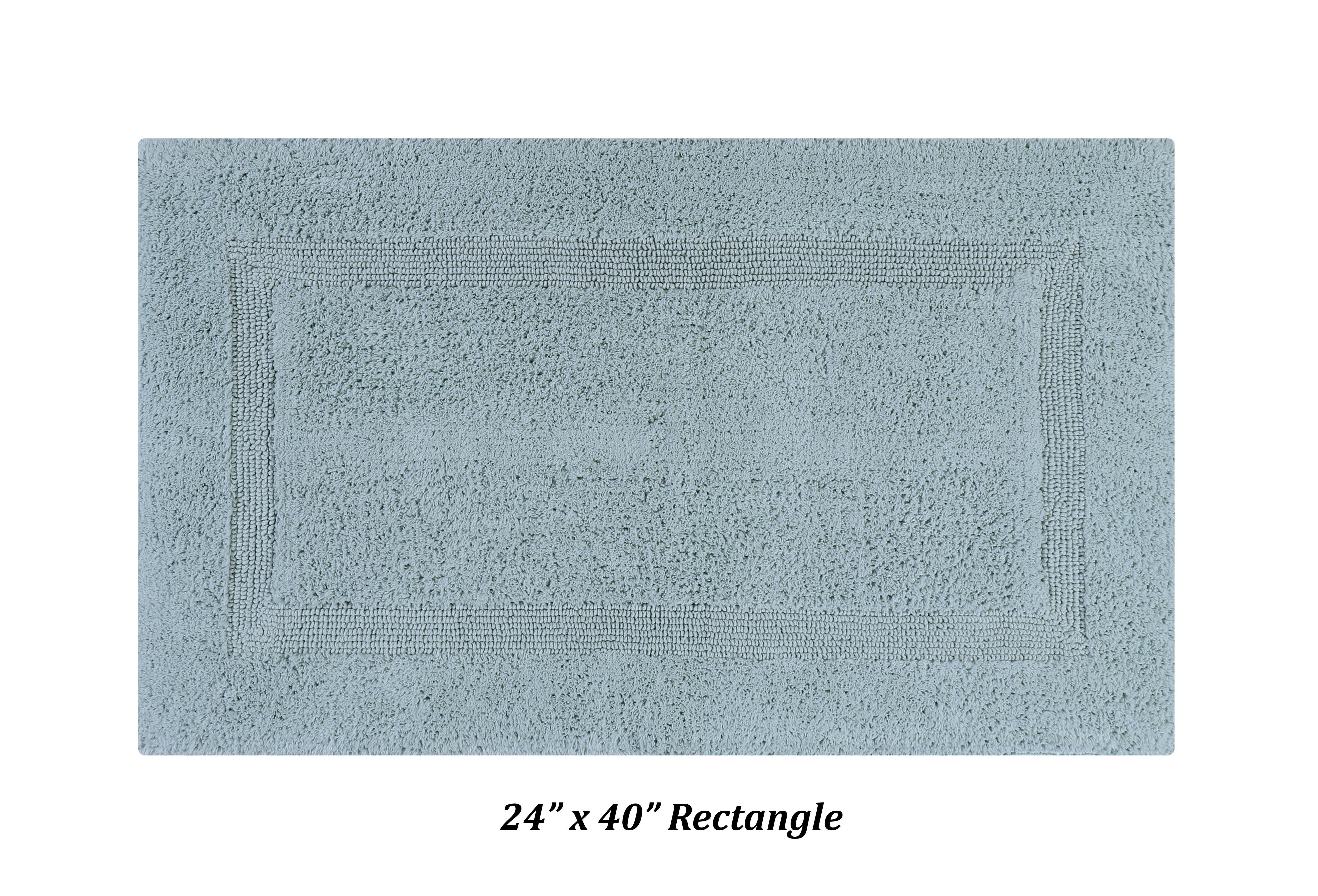 Better Trends Premium 4 Piece Bathroom Rug Set 100% Cotton, Extra Soft Tufted Bath Mat, Water Absorbent & Reversible Mat, Blue Lux Collection