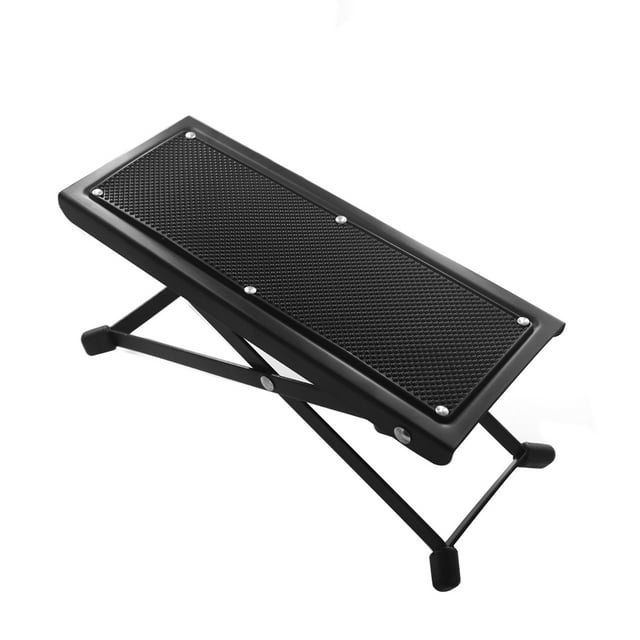 Adjustable Guitar Foot Stool 4 Position Height Adjustable Foldable Guitar Pedal Guitar Rest Step Footstool Black for Classical Guitar Player